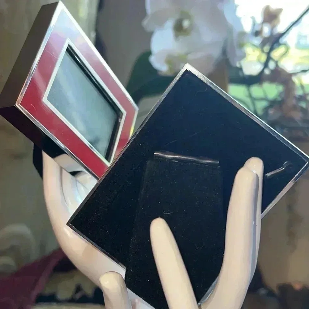 Picture Photo Frames 2 Silver Tone Deep Red Picture Frames with Glass